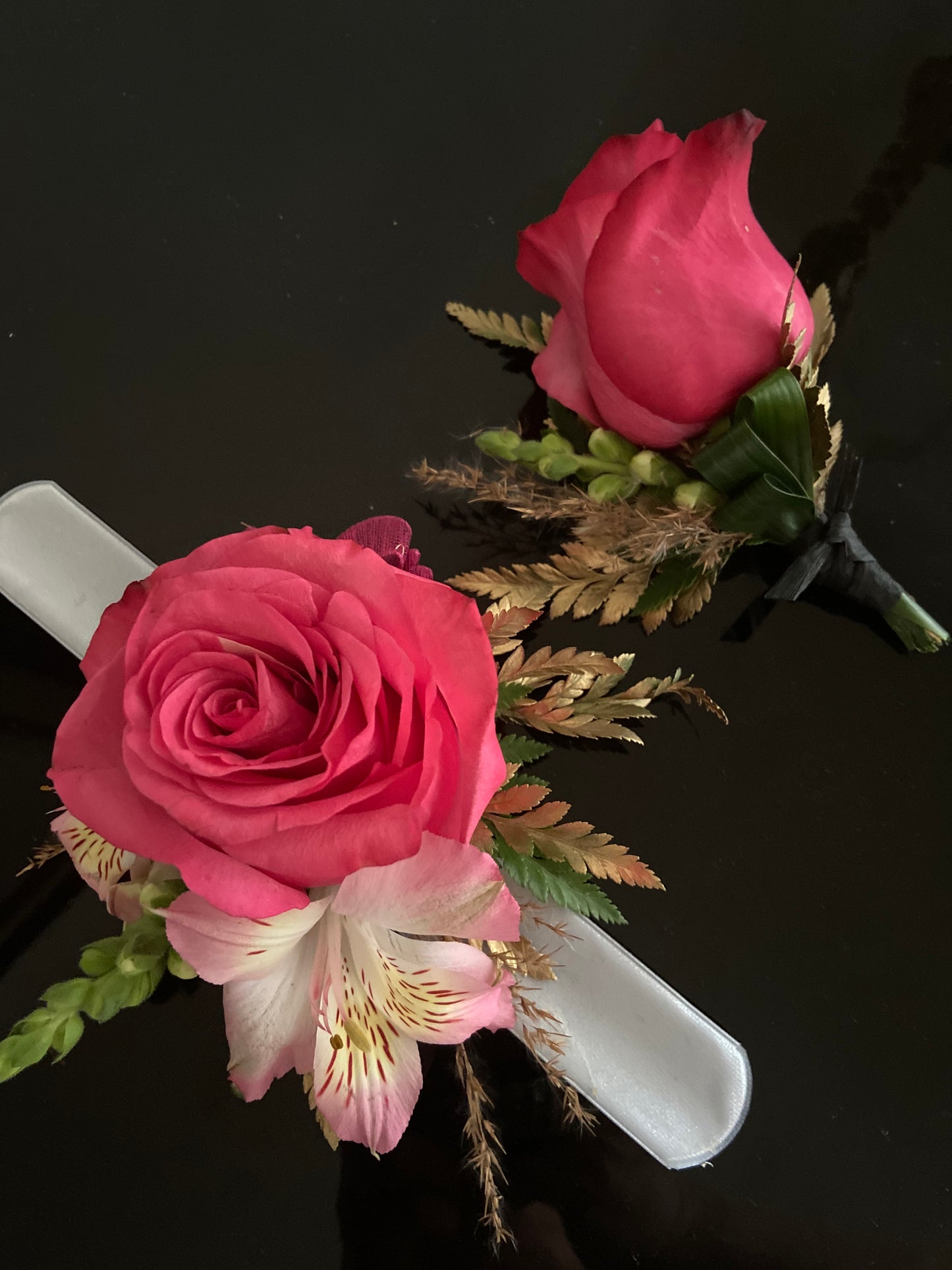 Rosy Luxe Boutonniere & Corsage Set