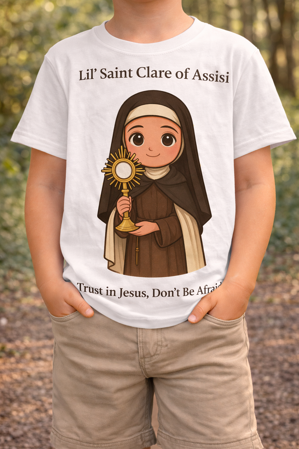 Lil Saints™ Clare of Assisi Classic Gilden Cotton T-Shirt