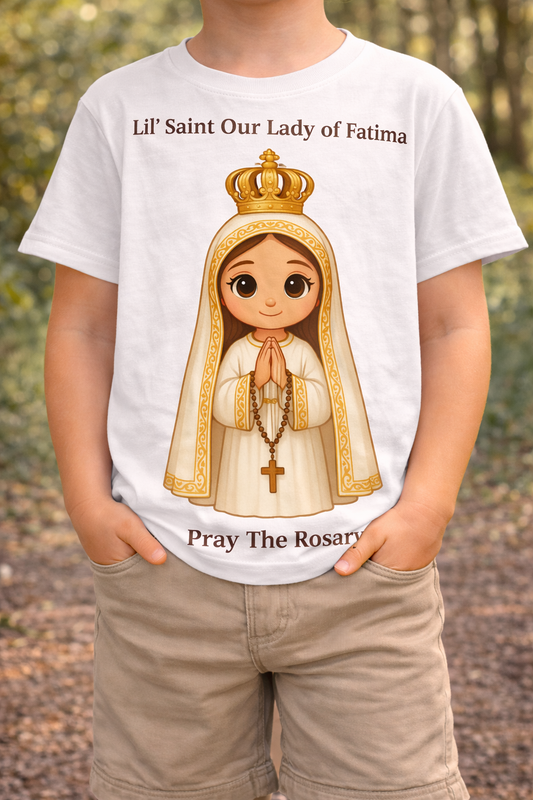 Lil Saints™ Our Lady of Fatima Classic Gilden Cotton T -Shirt